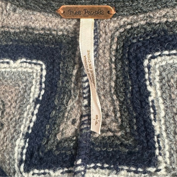 NWT Free People Rhiannon Chevron Knit Mini Dress in Black Combo S - Picture 13 of 16